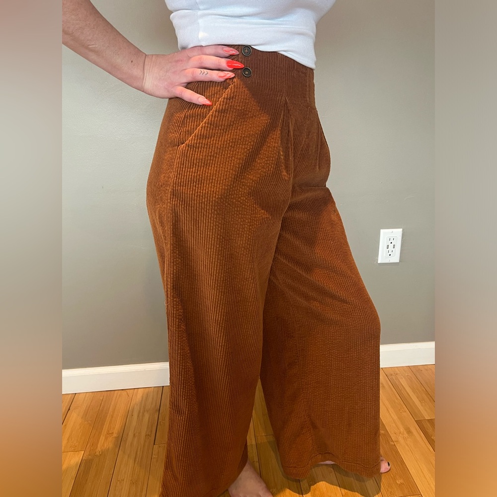 Carmel corduroy high waisted wide leg pants